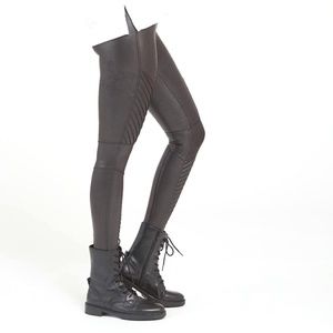 Spanx Faux Leather Moto Black Leggings (XL)